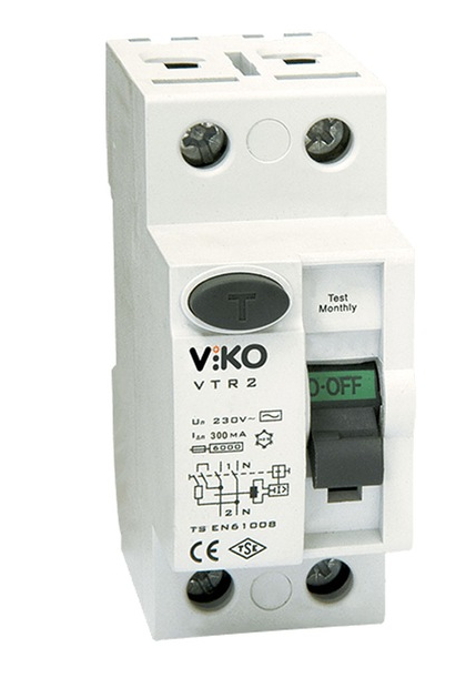 Viko 2x32 Amper 300 Miliamper Monofaze Kaçak Akım Rölesi - VTR2-32300