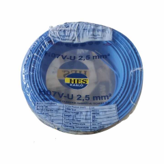 Hes Kablo 2,5 mm² Nya Tam Bakır TSE Kablo H057V-U  - 100 Metre Mavi