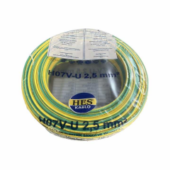 Hes Kablo 2,5 mm² Nya Tam Bakır TSE Kablo H057V-U  - 100 Metre Sarı Yeşil